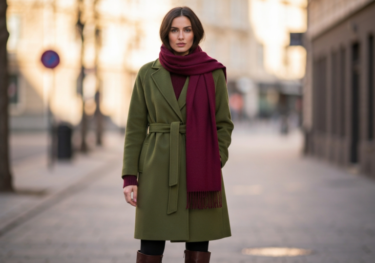 Kobieta w stylowym płaszczu